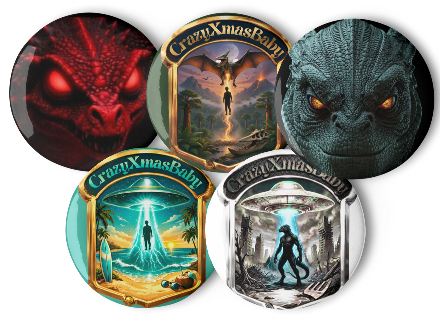 Sets of 5 pin buttons Sets of 5 pin buttons
