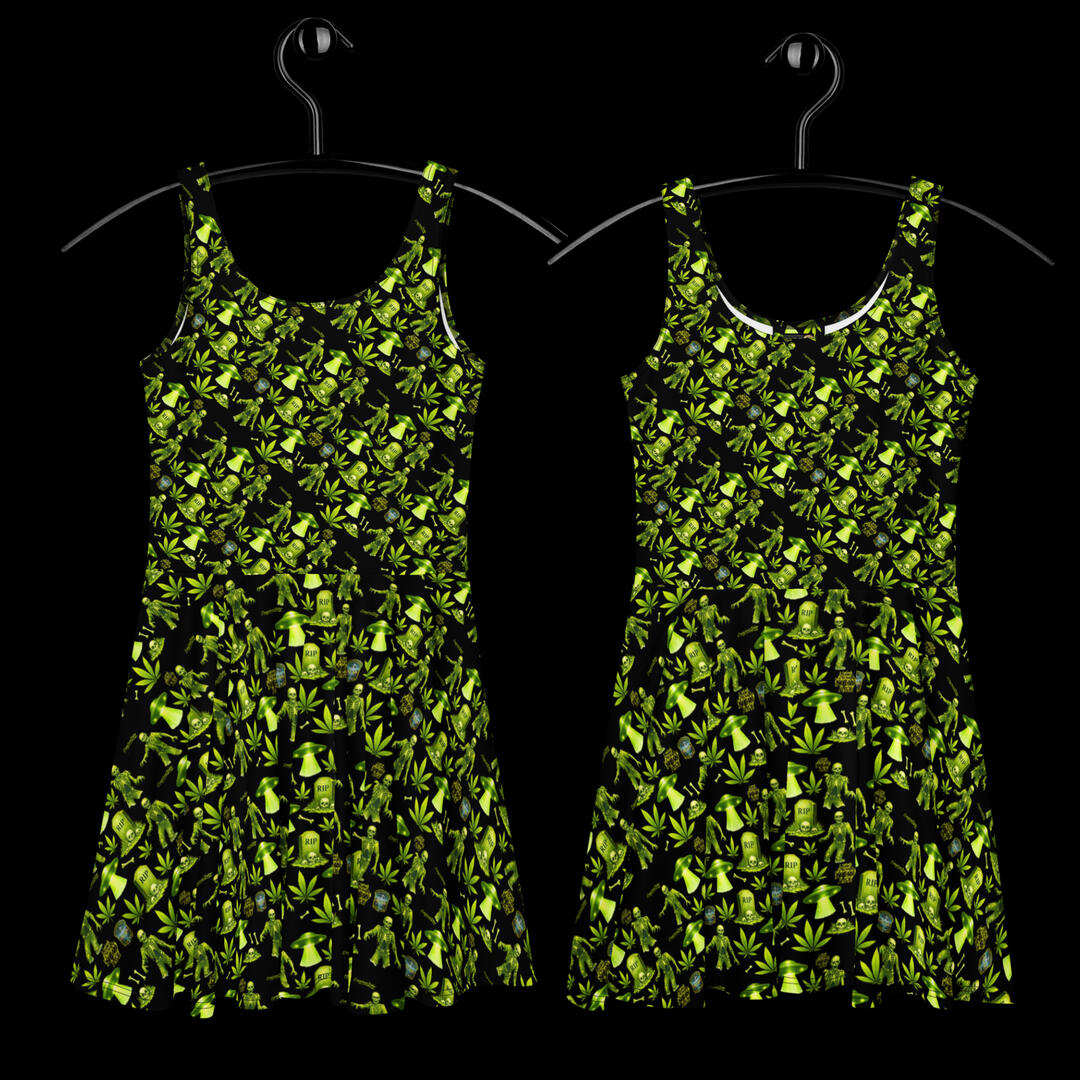 Green Zombie Skater Dress