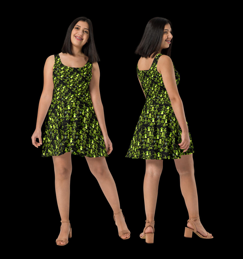 Green Zombie Skater Dress