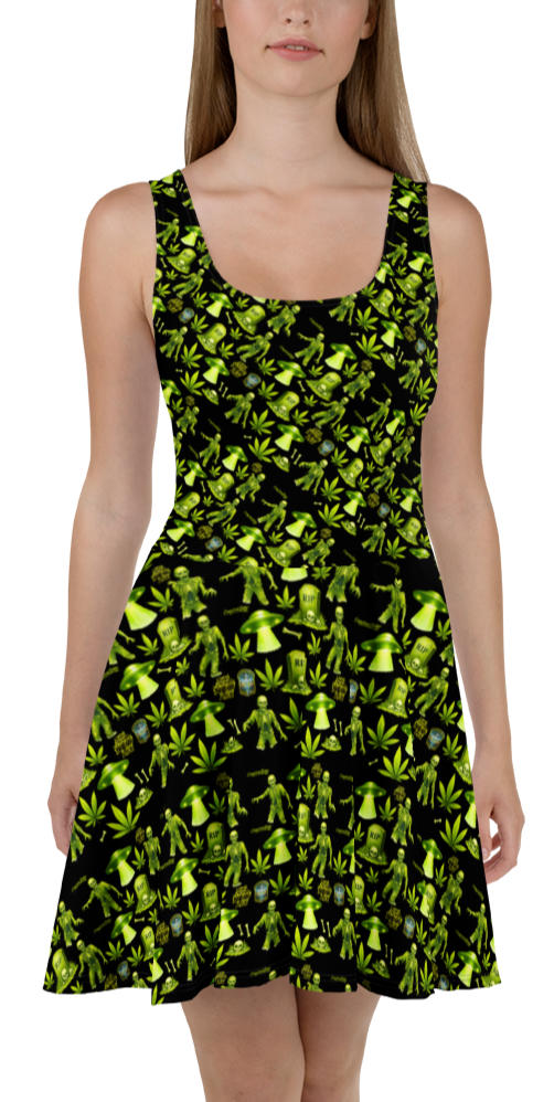 Green Zombie Skater Dress Green Zombie Skater Dress